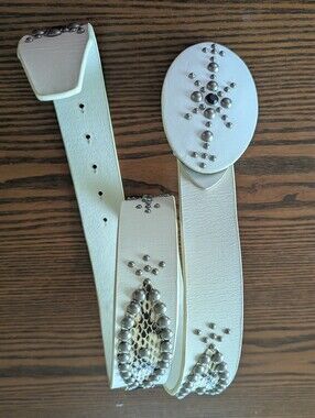 off White western vintage Women's Studded Oval-Buckle Belt